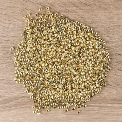 Perlen, Raute, facettiert, 0,6cm x 0,4cm, hellgold, 900 Stück