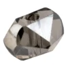 Perlen, Raute gewölbt, 6,5mm x 4,5mm x 5mm, facettiert, transparent, anthrazit, 45 Stück