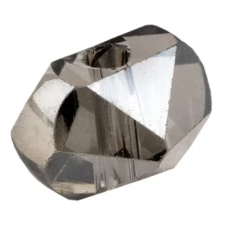 Perlen, Raute gewölbt, 6,5mm x 4,5mm x 5mm, facettiert, transparent, anthrazit, 45 Stück