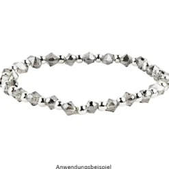 Perlen, Raute gewölbt, 6,5mm x 4,5mm x 5mm, facettiert, transparent, anthrazit, 45 Stück