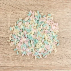 Perlen, Reiskorn, 0,8cm x 0,4cm, gefrostet, verschiedene Farben, 440 Stück