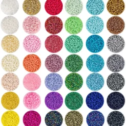 Perlen, Rocailles, Ø ca. 3mm, 42 Farben in einzelnen Dosen, je 15g