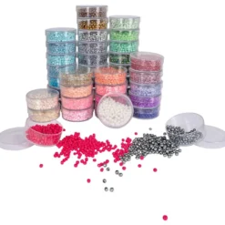 Perlen, Rocailles, Ø ca. 3mm, 42 Farben in einzelnen Dosen, je 15g