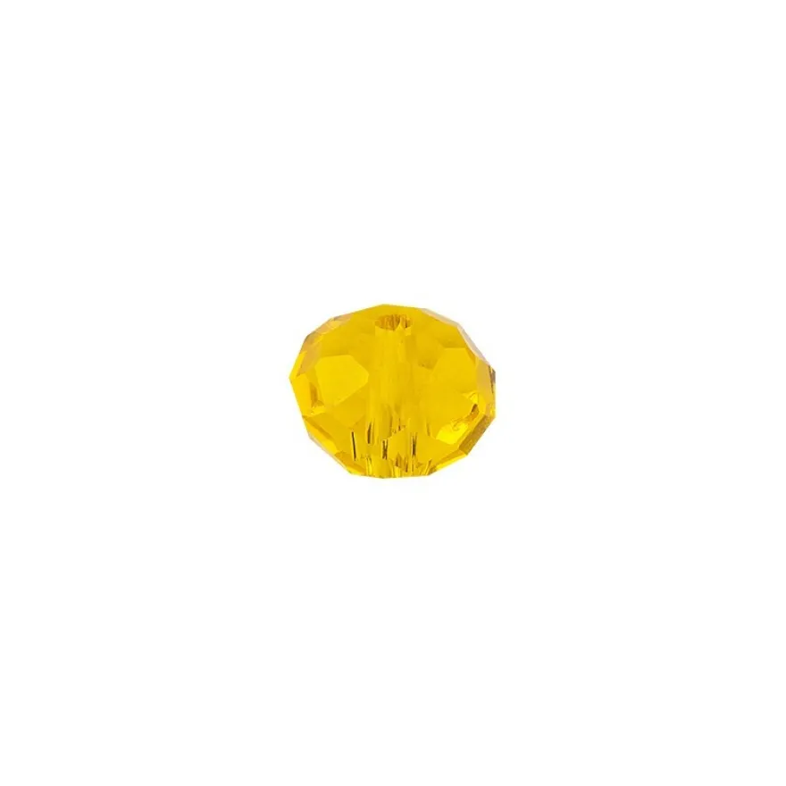 Perlen, Rondelle, facettiert, 0,8cm x 0,6cm, goldgelb, 20 Stück