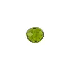 Perlen, Rondelle, facettiert, 0,6cm x 0,4cm, olivgrün, 30 Stück