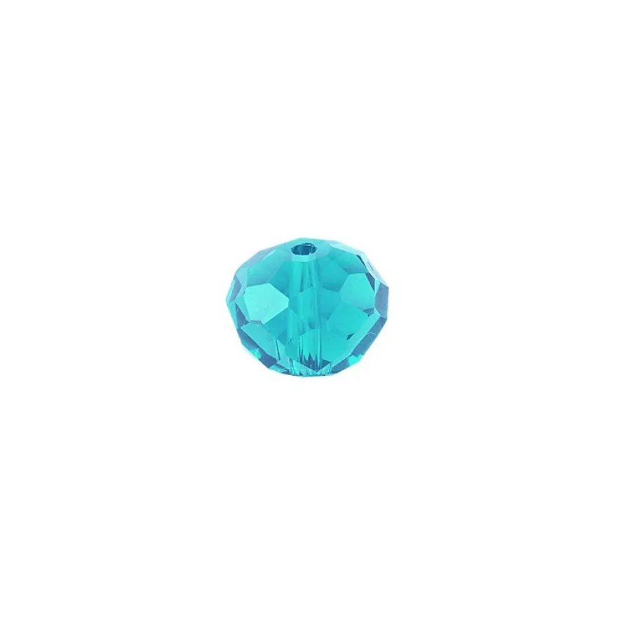 Perlen, Rondelle, facettiert, 0,6cm x 0,4cm, türkisblau, 30 Stück