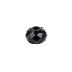 Perlen, Rondell facettiert, 0,4cm x 0,6cm, schwarz, 850 Stück