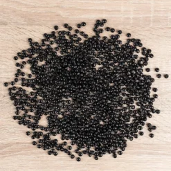 Perlen, Rondell facettiert, 0,4cm x 0,6cm, schwarz, 850 Stück