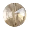 Perlen, rund, flach, Ø 1cm, facettiert, transparent, taupe, 40 Stück