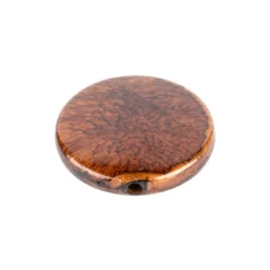 Perlen, Rund, flach, marmoriert, Ø 2cm, braun-schwarz, 23 Stück