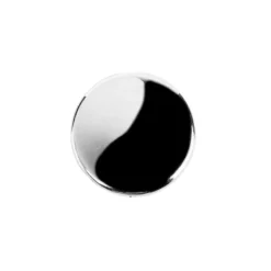 Perlen, Rund, flach, metallic, Ø 2,4cm, silber, 10 Stück
