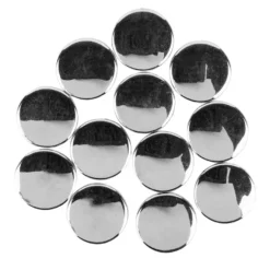 Perlen, Rund, flach, metallic, Ø 2,4cm, silber, 10 Stück