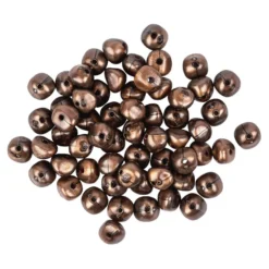 Perlen, Rund-Form, glänzend, 1,1cm x 0,8cm, Karneol-Optik, terrakotta/schwarz krakeliert, 60 Stück
