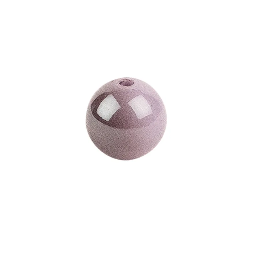 Perlen, rund, glänzend, Ø 1,4cm, Hämatit-Optik, silber, grau, flieder, 25 Stück
