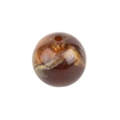 Perlen, Rund, marmoriert, Ø 1,5cm, bernstein-hellgold, 15 Stück