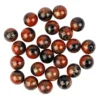 Perlen, rund, marmoriert, Ø 1,4cm, Tigeraugen-Optik,rot/braun/schwarz/gold, 25 Stück