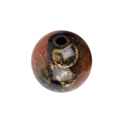 Perlen, rund, marmoriert, Ø 1,4cm, Tigeraugen-Optik,rot/braun/schwarz/gold, 25 Stück