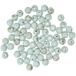 Perlen, rund, matt, Ø 1cm, Edelstein-Optik, Pastelltöne, rosé, mint, natur, 65 Stück