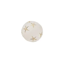 Perlen, rund mit Sternen, Ø 0,9cm, transluzent, klar, gold, 100 Stück