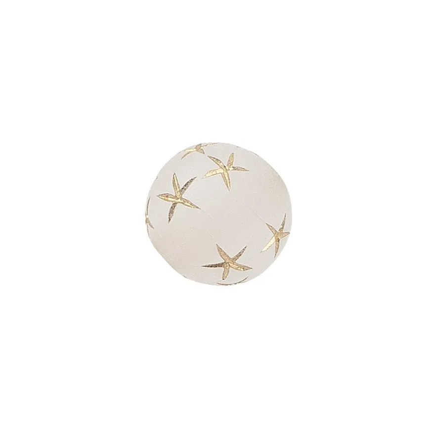 Perlen, rund mit Sternen, Ø 0,9cm, transluzent, klar, gold, 100 Stück