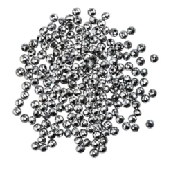 Perlen, rund, Ø 3mm, facettiert, antiksilber, metallic, 200 Stück