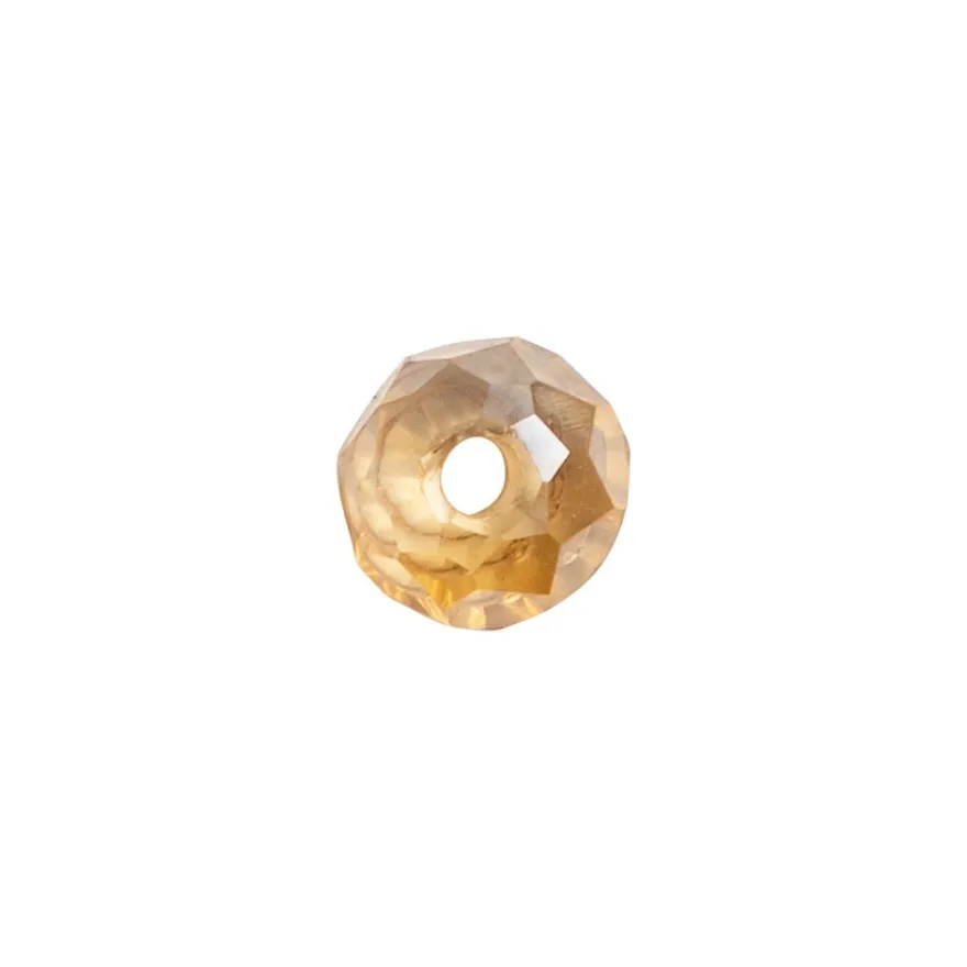 Perlen, rund, Ø 3mm, facettiert, apricot, klar, 200 Stück