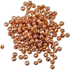 Perlen, rund, Ø 4mm, facettiert, hellkupfer, irisierend, 180 Stück