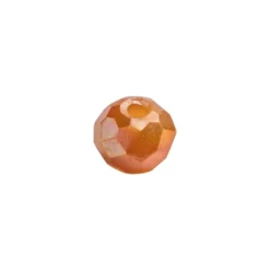 Perlen, rund, Ø 3mm, facettiert, hellkupfer, irisierend, 200 Stück