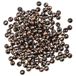 Perlen, rund, Ø 4mm, facettiert, kaffeebraun, metallic, 180 Stück