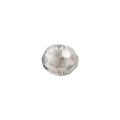 Perlen, rund, Ø 3mm, facettiert, zweifarbig, klar, helltaupe, 200 Stück