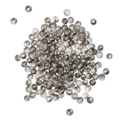 Perlen, rund, Ø 3mm, facettiert, zweifarbig, klar, helltaupe, 200 Stück