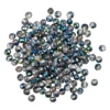 Perlen, rund, Ø 4mm, facettiert, zweifarbig, klar, grünblau-metallic, 180 Stück