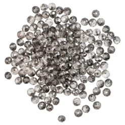 Perlen, rund, Ø 4mm, facettiert, zweifarbig, klar, helltaupe, 180 Stück