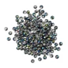 Perlen, rund, Ø 3mm, facettiert, zweifarbig, klar, grünblau-metallic, 200 Stück