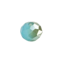 Perlen, rund, Ø 4mm, facettiert, zweifarbig, türkis, grüngold-metallic, 180 Stück