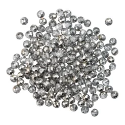 Perlen, rund, Ø 4mm, facettiert, zweifarbig, klar, metallic, 180 Stück