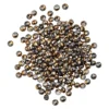 Perlen, rund, Ø 3mm, facettiert, zweifarbig, klar, kupfergold-metallic, 200 Stück