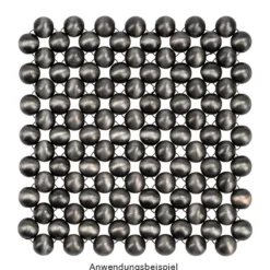 Perlen, Rund, Tigerauge, Ø 0,9cm, anthrazit-silber, 32 Stück