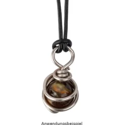 Perlen, Rund, Tigerauge, Ø 0,9cm, braun-gold, 32 Stück