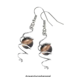 Perlen, Rund, Tigerauge, Ø 0,9cm, braun-gold, 32 Stück