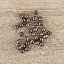 Perlen, Rund, Tigerauge, Ø 0,9cm, braun-gold, 32 Stück
