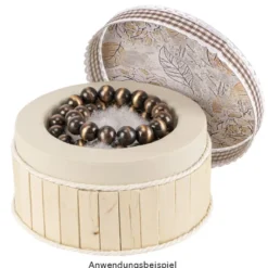 Perlen, Rund, Tigerauge, Ø 0,9cm, braun-hellbraun, 32 Stück