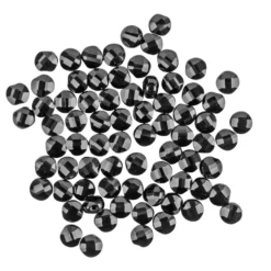 Perlen, Scheiben, glänzend, 5mm x 6mm, 38cm langer Strang, schwarz, facettiert, 60 Stück