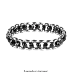 Perlen, Scheiben, glänzend, 5mm x 6mm, 38cm langer Strang, schwarz, facettiert, 60 Stück