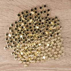 Perlen, Stern 1, flach, 1cm x 0,4cm, hellgold, 250 Stück