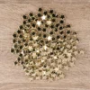 Perlen, Stern 1, flach, 1,4cm x 0,4cm, hellgold, 150 Stück