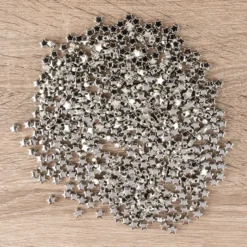 Perlen, Stern 1, flach, 0,7cm x 0,4cm, silber, 510 Stück