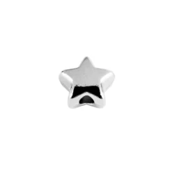 Perlen, Stern 1, flach, 0,7cm x 0,4cm, silber, 510 Stück