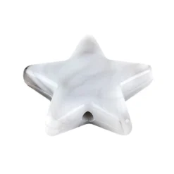 Perlen, Stern 2, flach, 2cm x 0,5cm, weiß-grau, 65 Stück