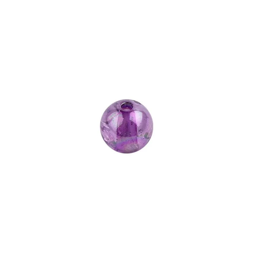 Perlen, transparent, irisierend, Ø8mm, 100 Stück, violett